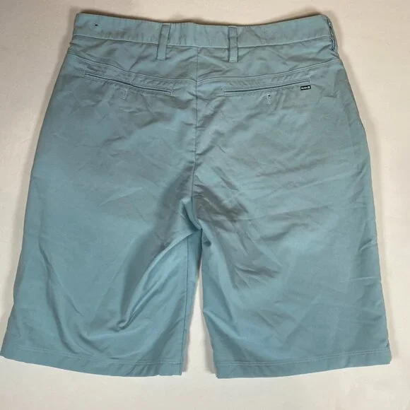 Hurley x Nike Dri-Fit Flat Front Men's Shorts 32 Blue Polyester Blend - Picture 6 of 6